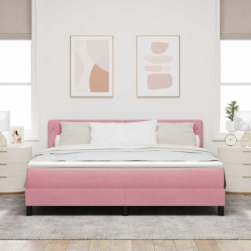 Boxspringbed met Matras met matras Roze 180 x 200 cm Stof