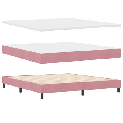 Boxspringbed met Matras met matras Roze 180 x 200 cm Stof