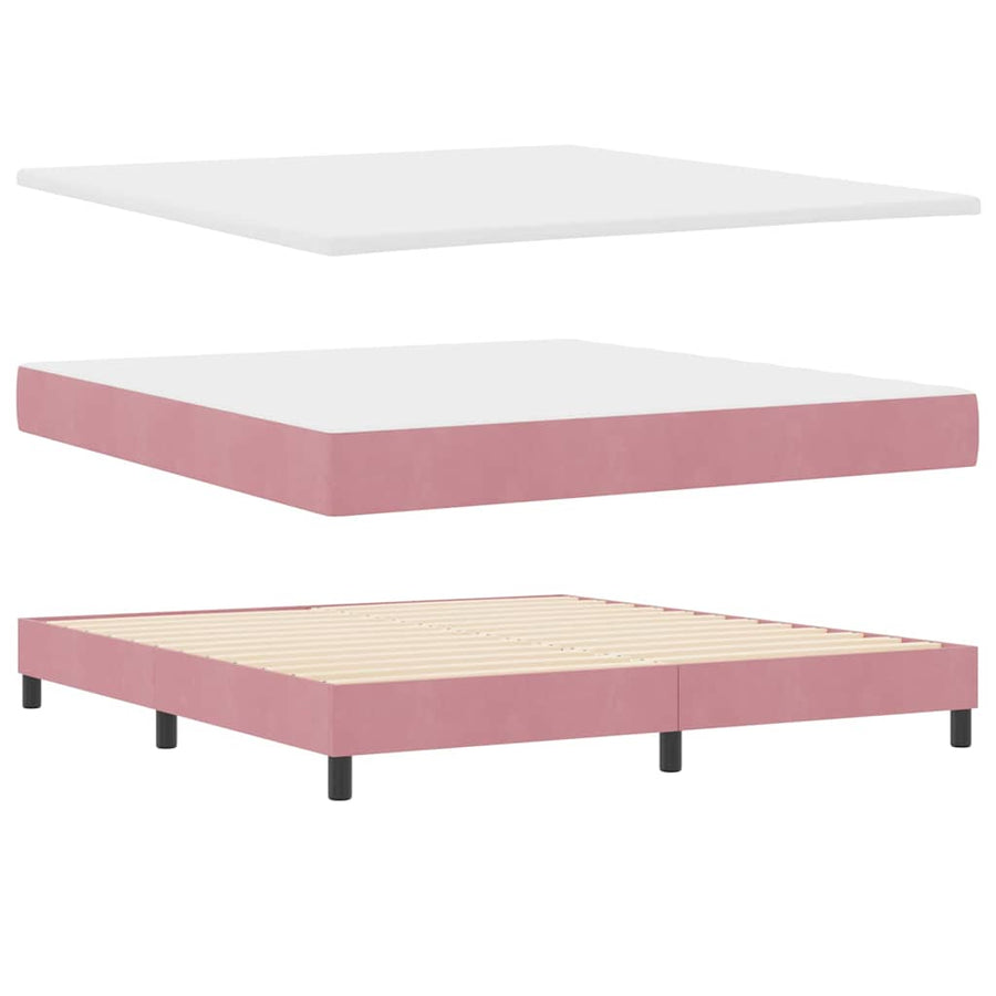 Boxspringbed met Matras met matras Roze 180 x 200 cm Stof