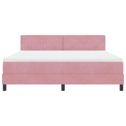 Boxspringbed met Matras met matras Roze 180 x 200 cm Stof