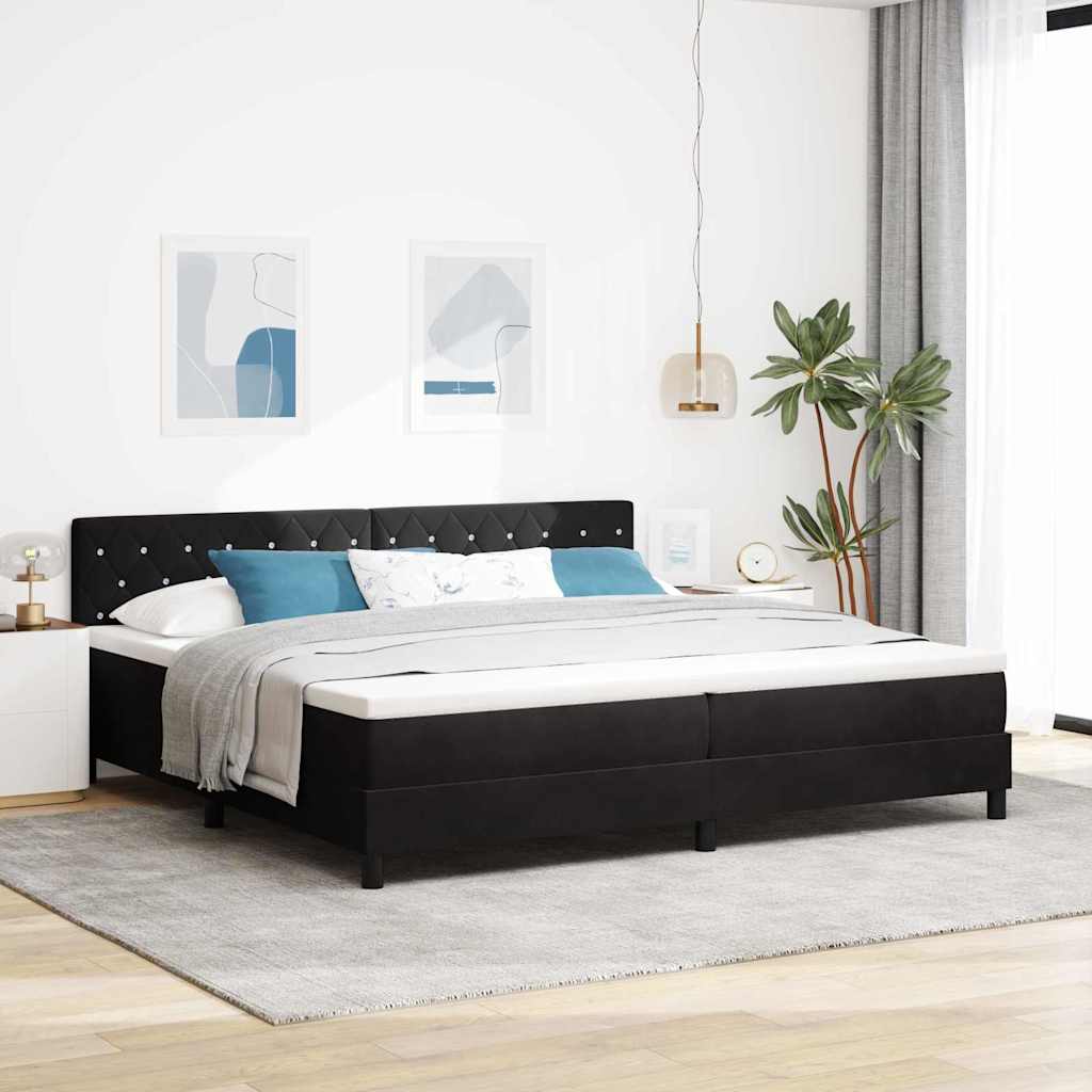 Boxspringbed met matras Zwart 200 x 200 cm Fluweel