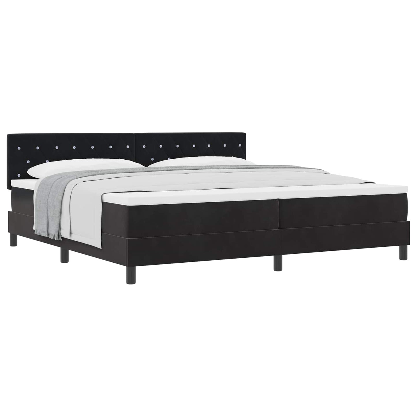 Boxspringbed met matras Zwart 200 x 200 cm Fluweel