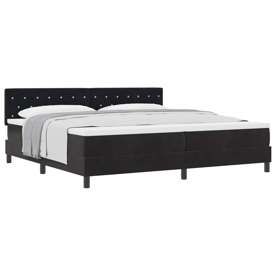 Boxspringbed met matras Zwart 200 x 200 cm Fluweel