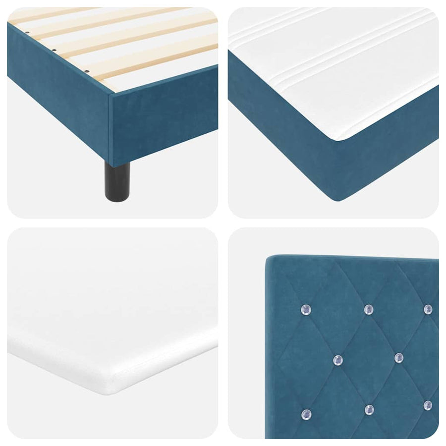 Boxspringbed met matras Donkerblauw 200 x 200 cm Fluweel