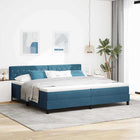 Boxspringbed 200x200 cm donkerblauw fluweel
