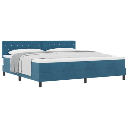 Boxspringbed met matras Donkerblauw 200 x 200 cm Fluweel