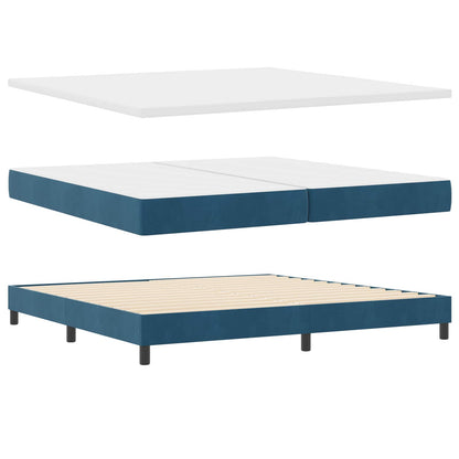 Boxspringbed met matras Donkerblauw 200 x 200 cm Fluweel