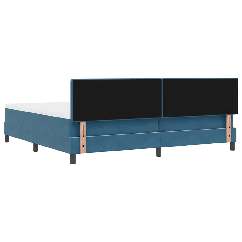 Boxspringbed met matras Donkerblauw 200 x 200 cm Fluweel