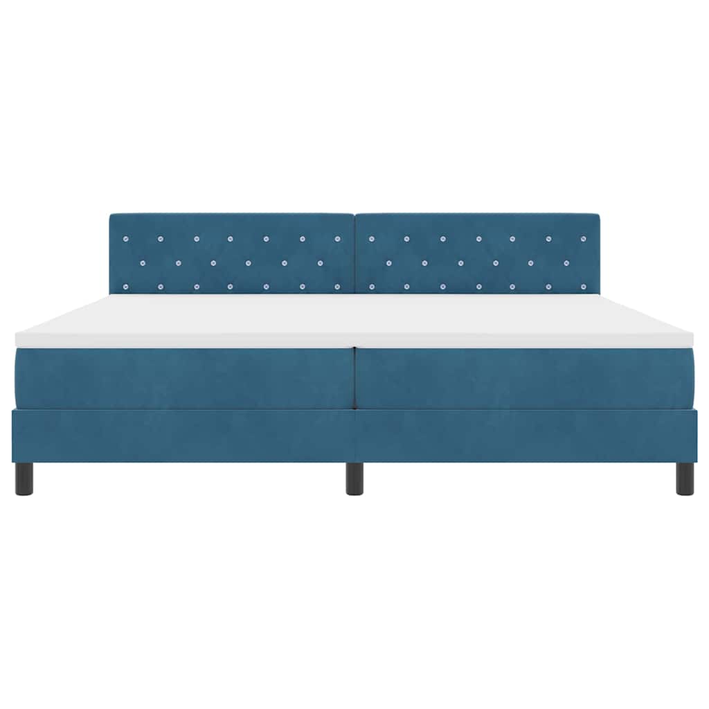 Boxspringbed met matras Donkerblauw 200 x 200 cm Fluweel