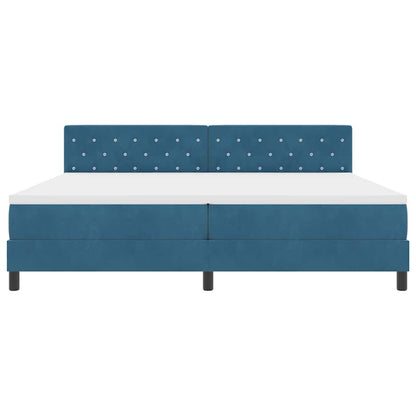 Boxspringbed met matras Donkerblauw 200 x 200 cm Fluweel