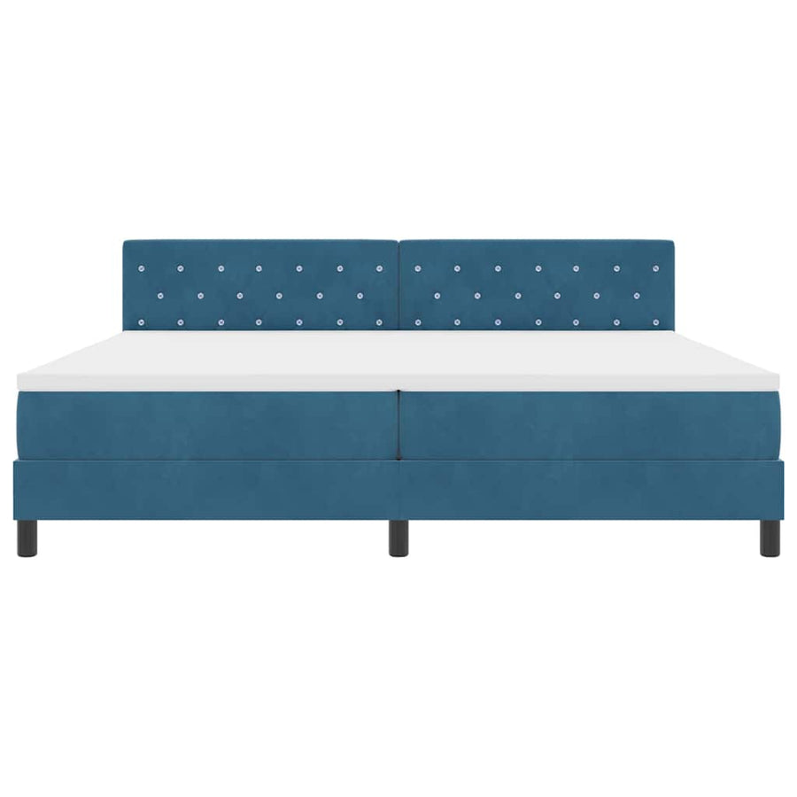 Boxspringbed met matras Donkerblauw 200 x 200 cm Fluweel