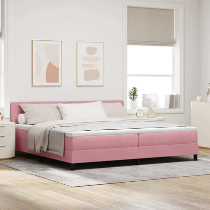 Boxspringbed met matras Roze 200 x 200 cm Fluweel