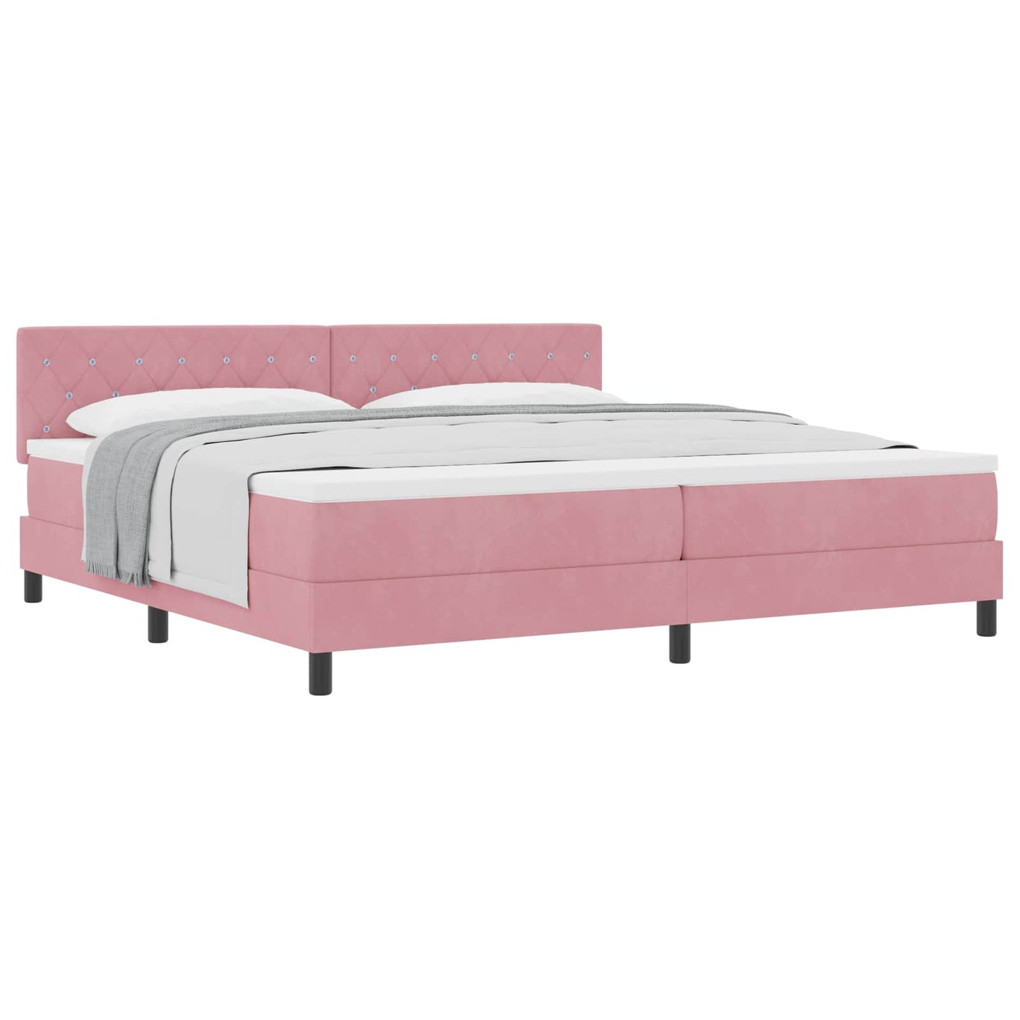 Boxspringbed met matras Roze 200 x 200 cm Fluweel