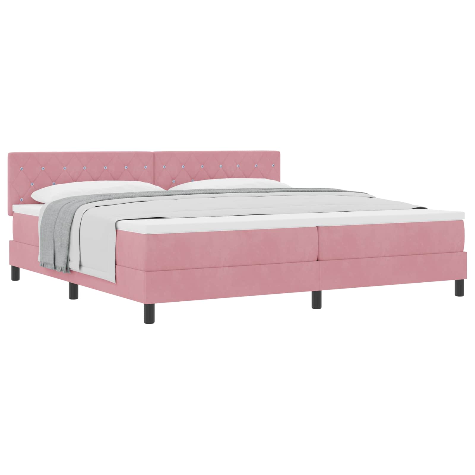 Boxspringbed met matras Roze 200 x 200 cm Fluweel