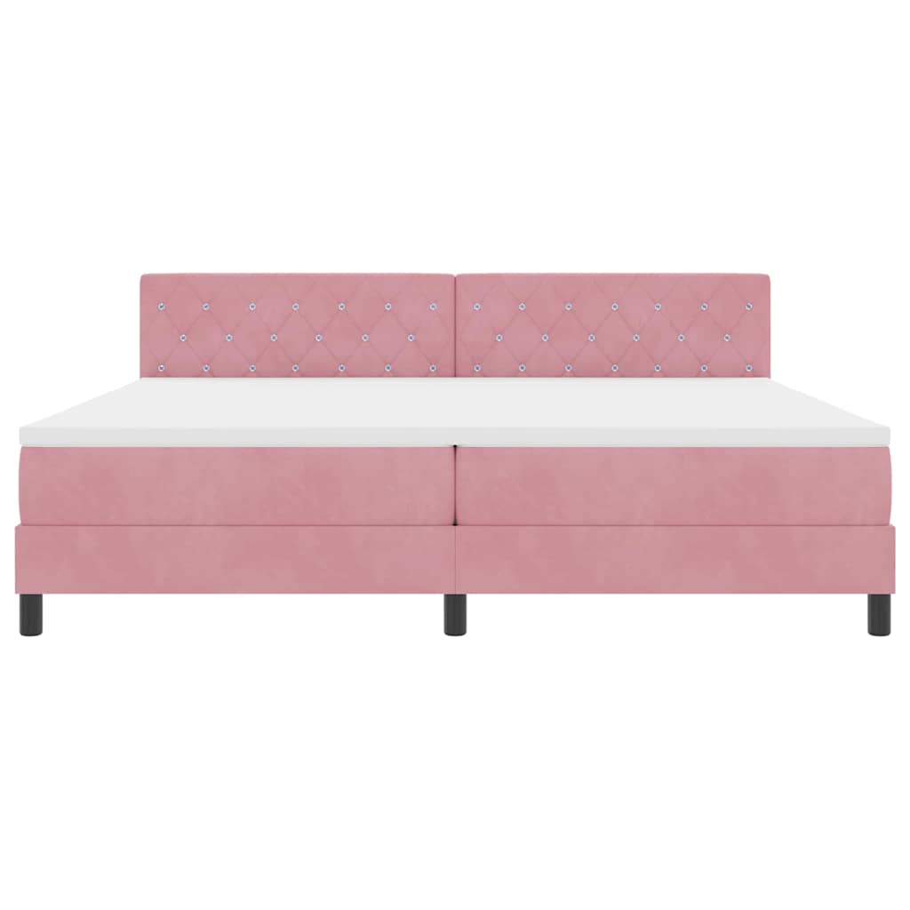 Boxspringbed met matras Roze 200 x 200 cm Fluweel