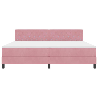 Boxspringbed met matras Roze 200 x 200 cm Fluweel
