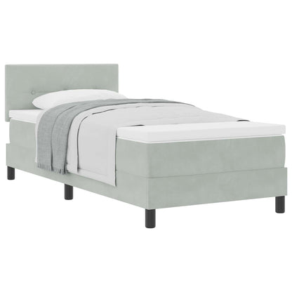 Boxspringbed met matras Lichtgrijs 80 x 200 cm Fluweel