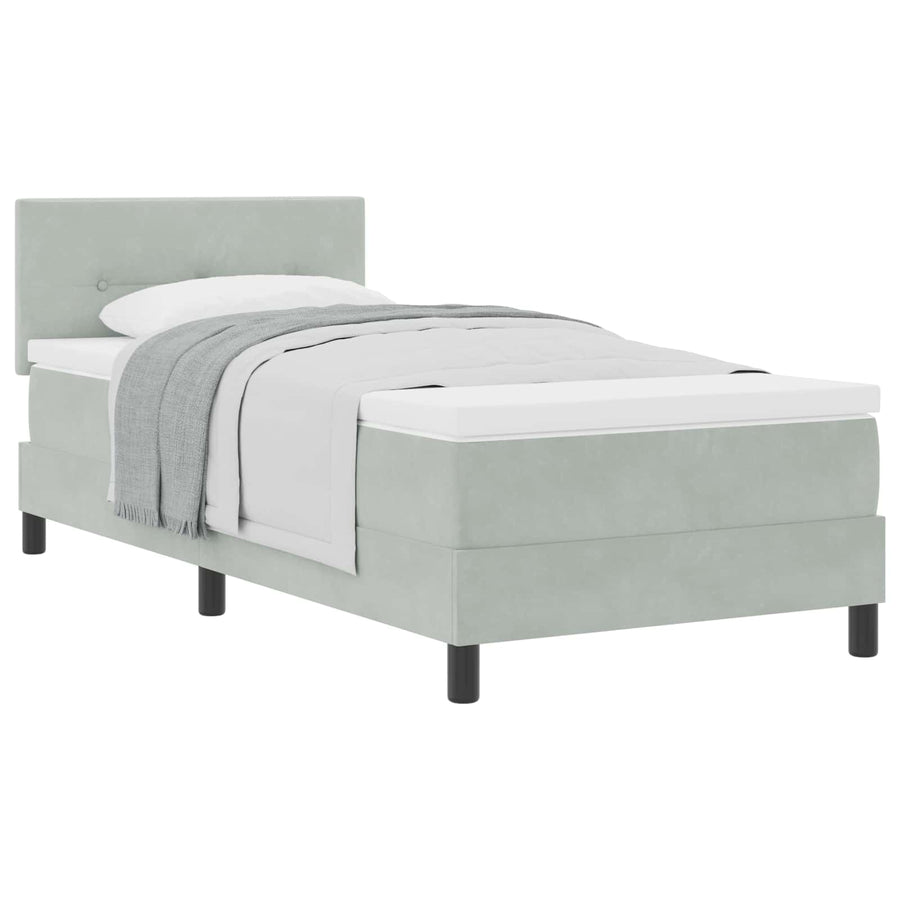 Boxspringbed met matras Lichtgrijs 80 x 200 cm Fluweel