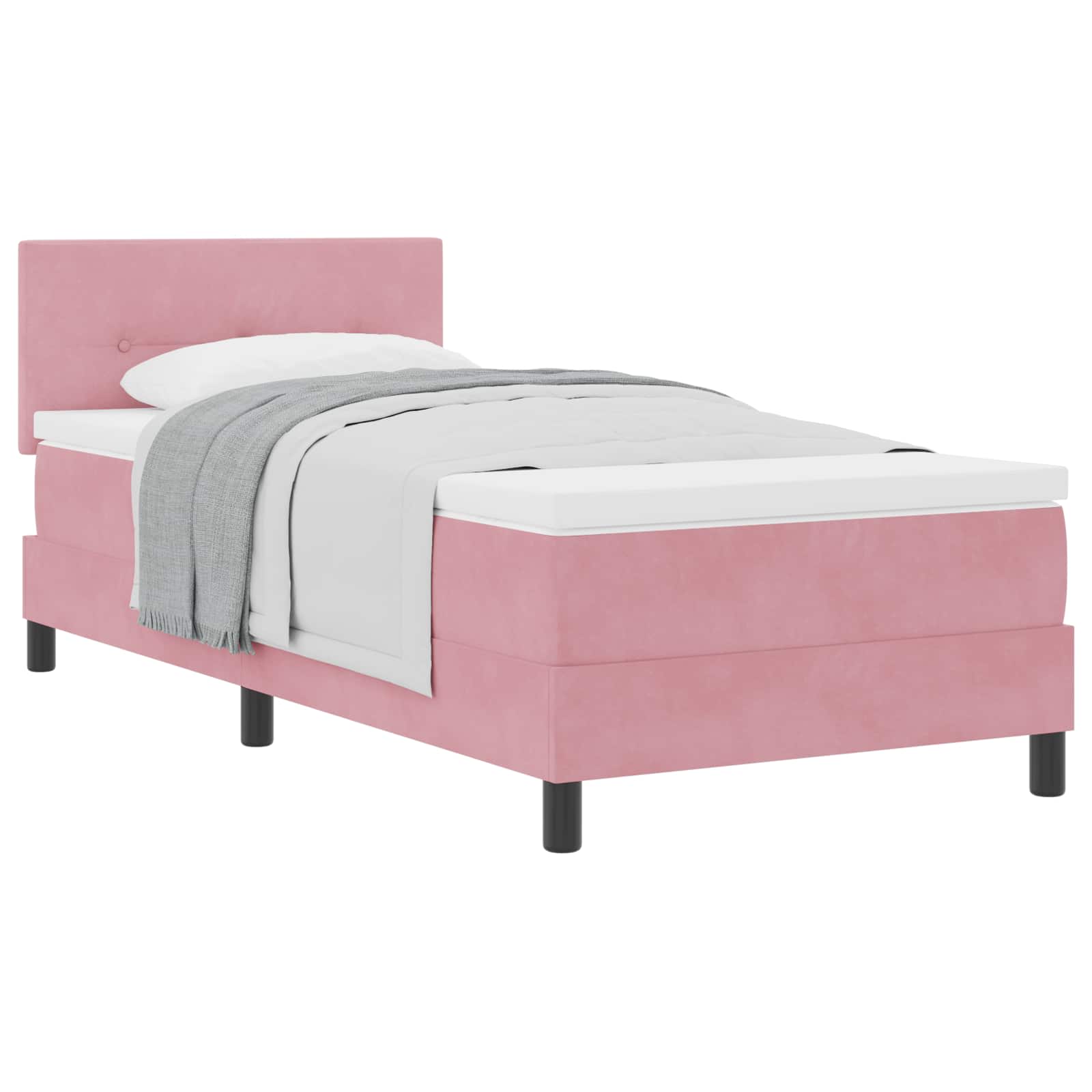 Boxspringbed met hoofdeinde Roze 80 x 200 cm Fluweel