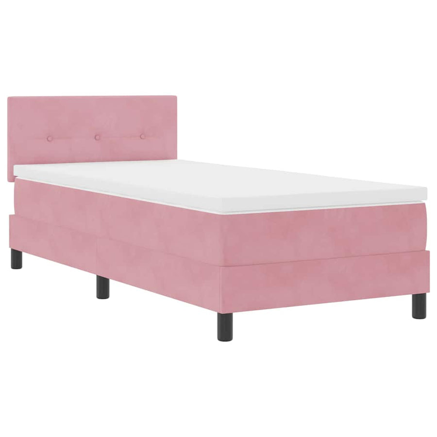 Boxspringbed met hoofdeinde Roze 80 x 200 cm Fluweel
