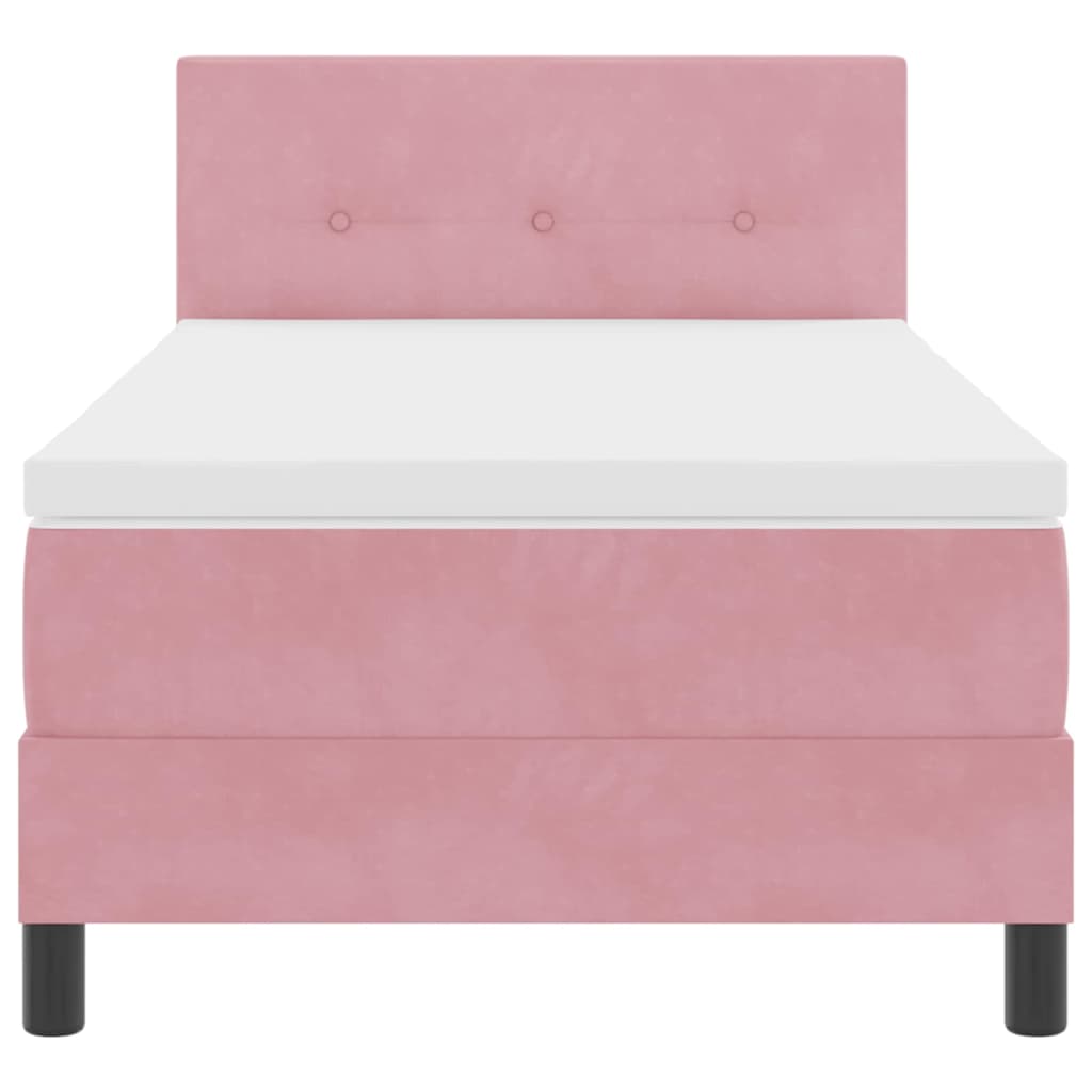 Boxspringbed met hoofdeinde Roze 80 x 200 cm Fluweel