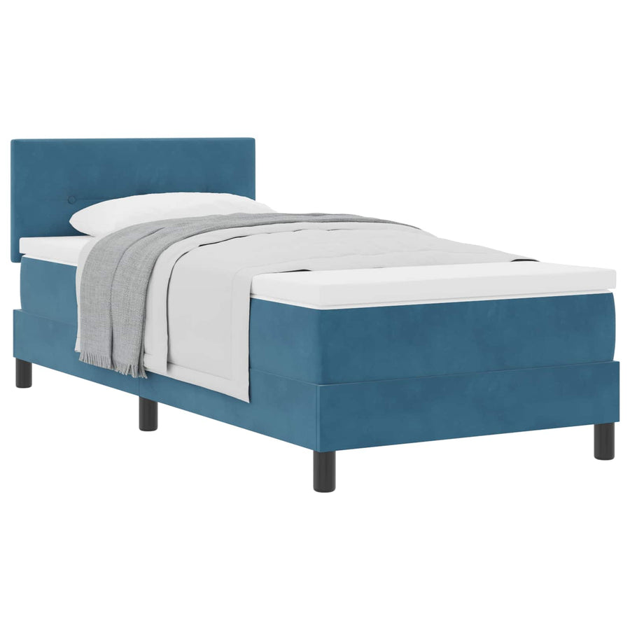 Boxspringbed met matras Donkerblauw 100 x 200 cm Fluweel