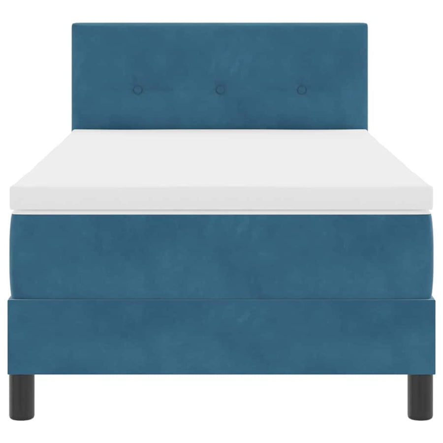 Boxspringbed met matras Donkerblauw 100 x 200 cm Fluweel