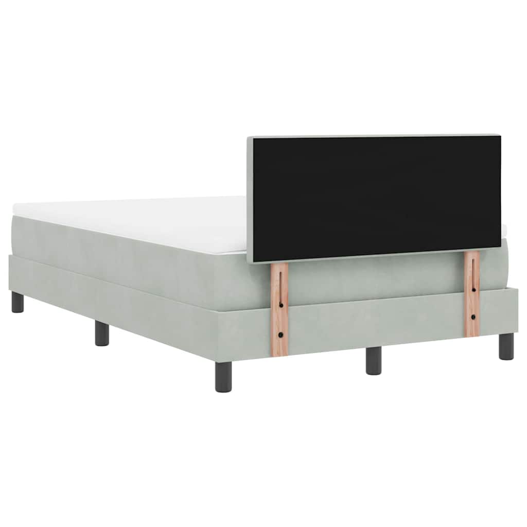Boxspringbed met matras Lichtgrijs 120 x 190 cm Fluweel