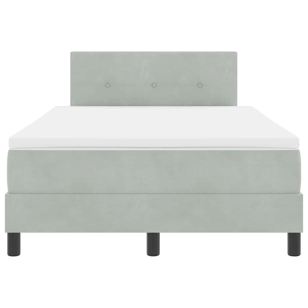 Boxspringbed met matras Lichtgrijs 120 x 190 cm Fluweel