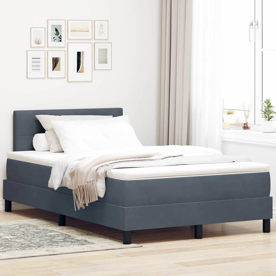Boxspringbed met matras Donkergrijs 120 x 190 cm Fluweel