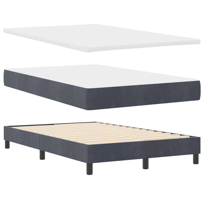 Boxspringbed met matras Donkergrijs 120 x 190 cm Fluweel