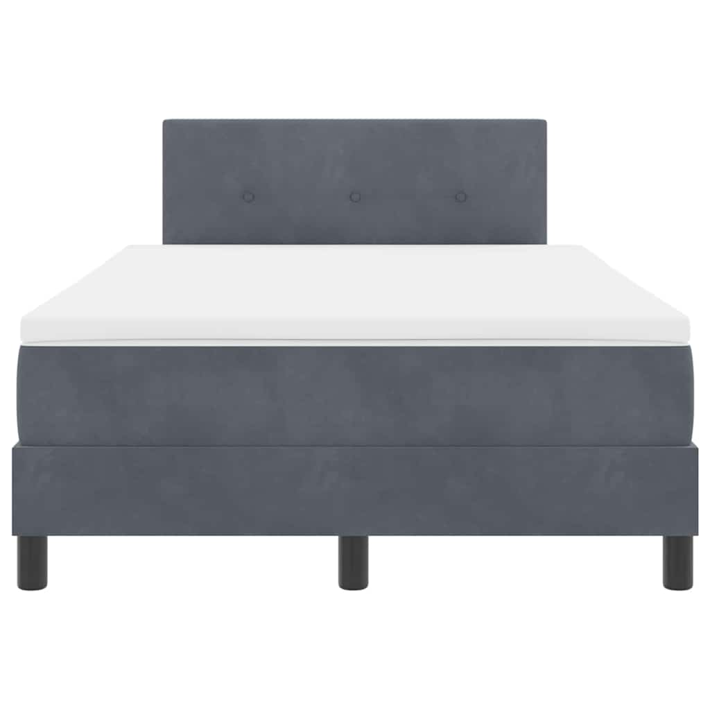 Boxspringbed met matras Donkergrijs 120 x 190 cm Fluweel