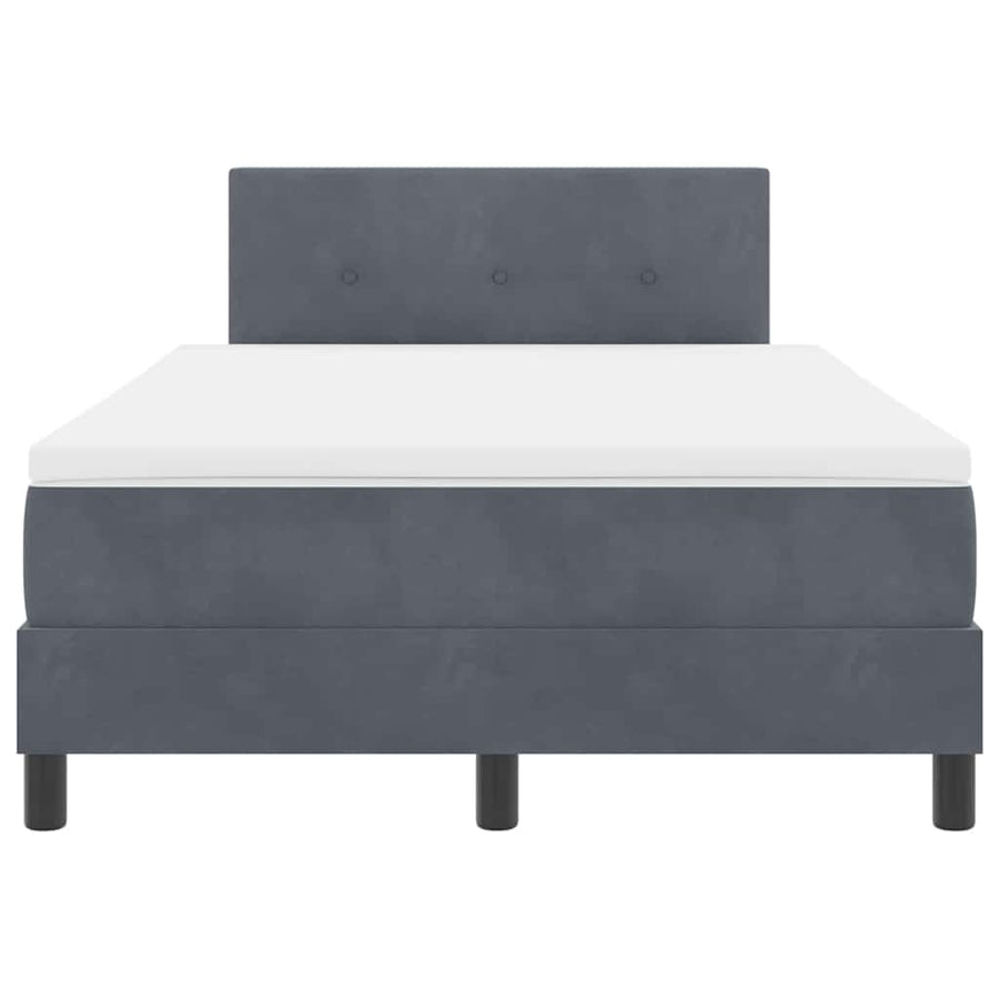 Boxspringbed met matras Donkergrijs 120 x 190 cm Fluweel