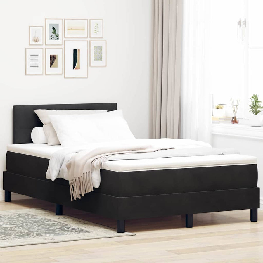 Boxspringbed met matras Zwart 120 x 190 cm Fluweel
