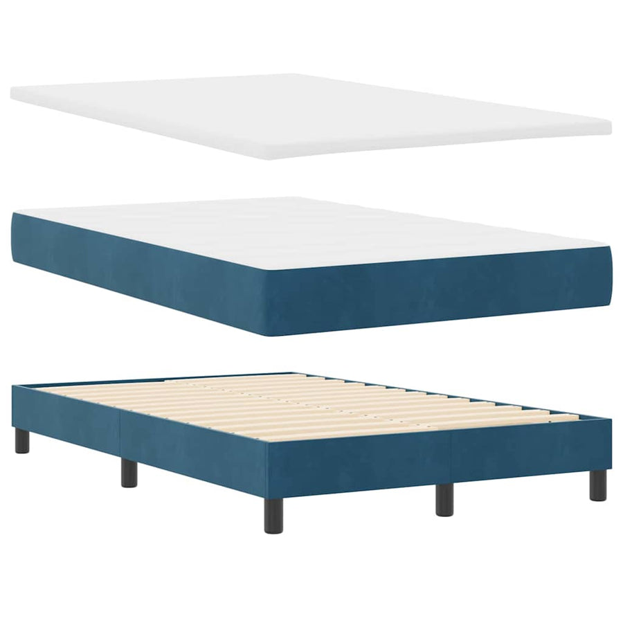 Boxspringbed met hoofdeinde Donkerblauw 120 x 190 cm Fluweel