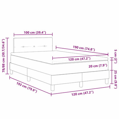 Boxspringbed met hoofdeinde Donkerblauw 120 x 190 cm Fluweel