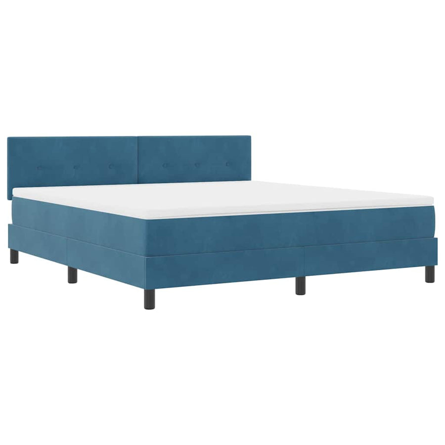 Boxspringbed met Matras Donkerblauw 180 x 200 cm Stof