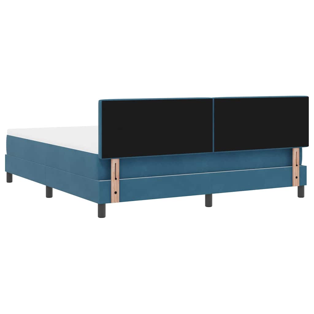 Boxspringbed met Matras Donkerblauw 180 x 200 cm Stof