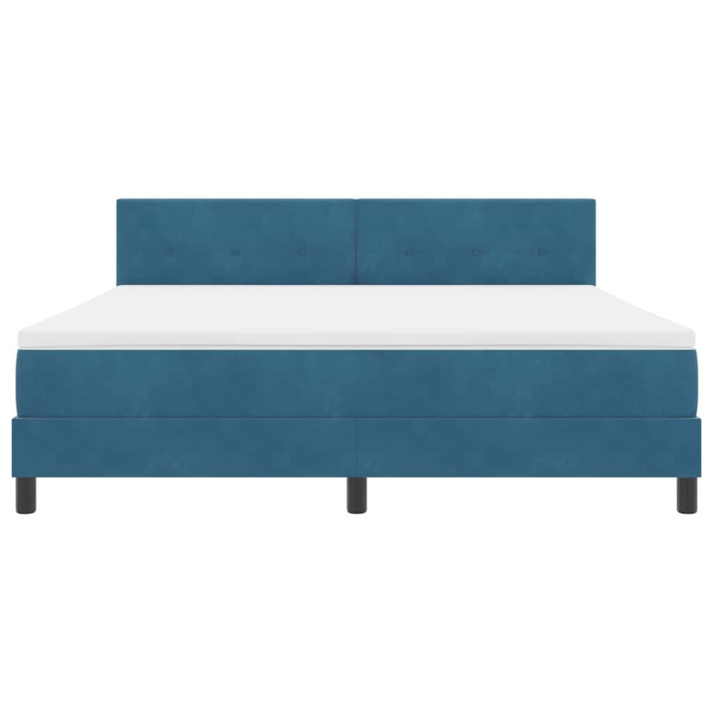 Boxspringbed met Matras Donkerblauw 180 x 200 cm Stof