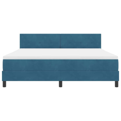 Boxspringbed met Matras Donkerblauw 180 x 200 cm Stof