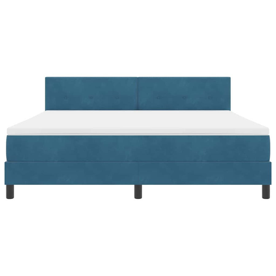 Boxspringbed met Matras Donkerblauw 180 x 200 cm Stof