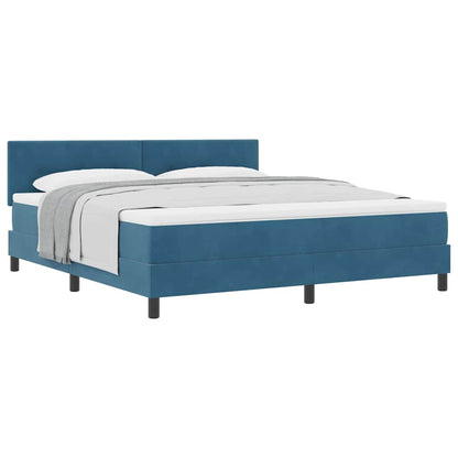 Boxspringbed met Matras Donkerblauw 180 x 200 cm Stof