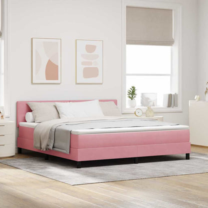 Boxspringbed met Matras met matras Roze 180 x 200 cm Stof