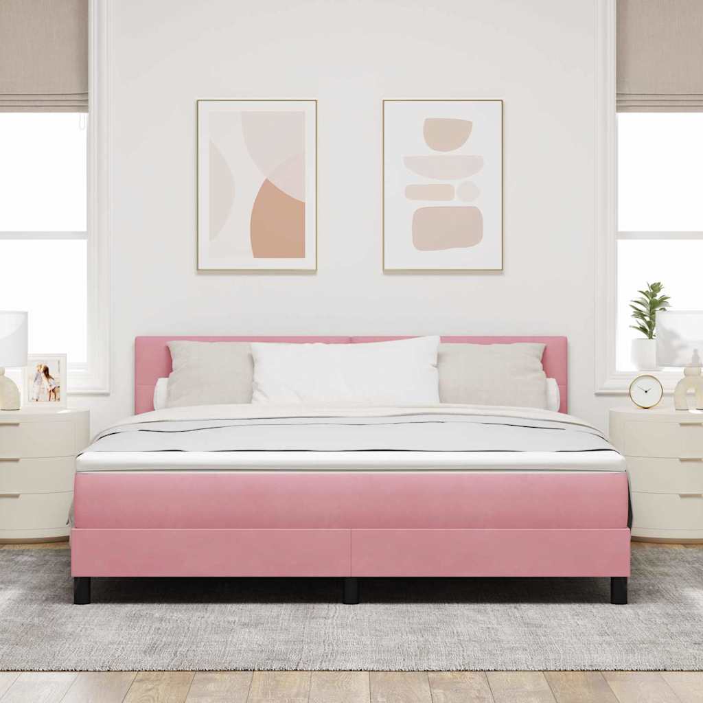 Boxspringbed met Matras met matras Roze 180 x 200 cm Stof