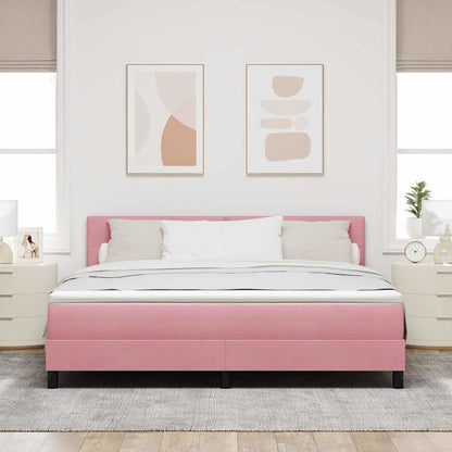 Boxspringbed met Matras met matras Roze 180 x 200 cm Stof