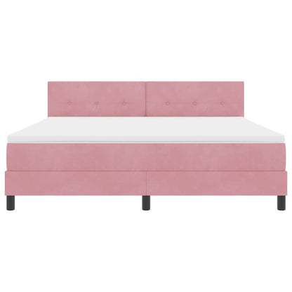 Boxspringbed met Matras met matras Roze 180 x 200 cm Stof