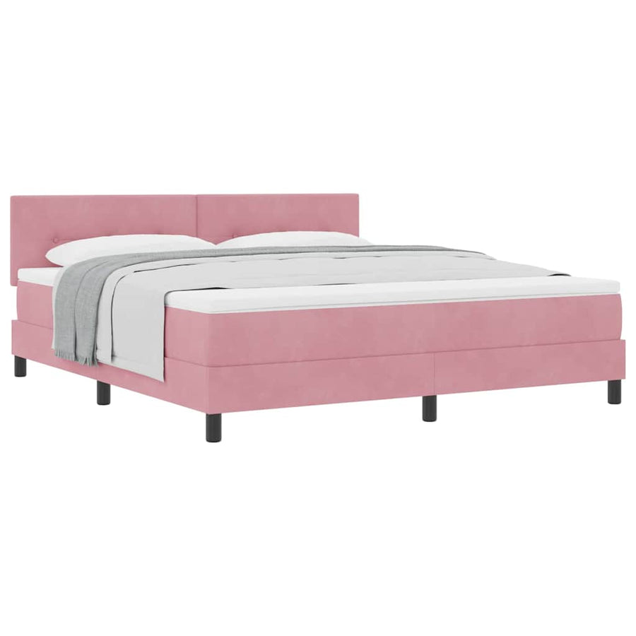 Boxspringbed met Matras met matras Roze 180 x 200 cm Stof