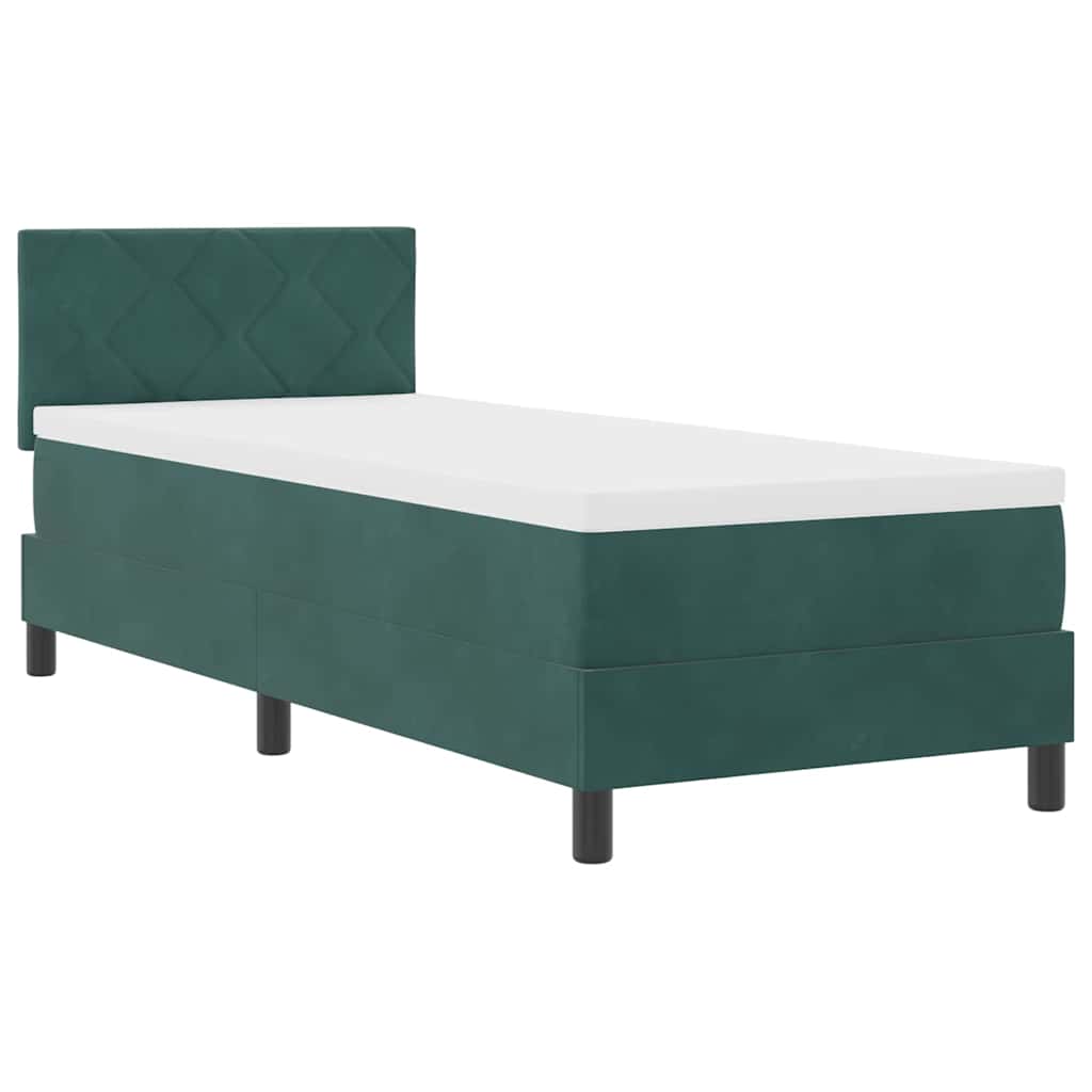 Boxspringbed met matras Donkergroen 80 x 200 cm Fluweel
