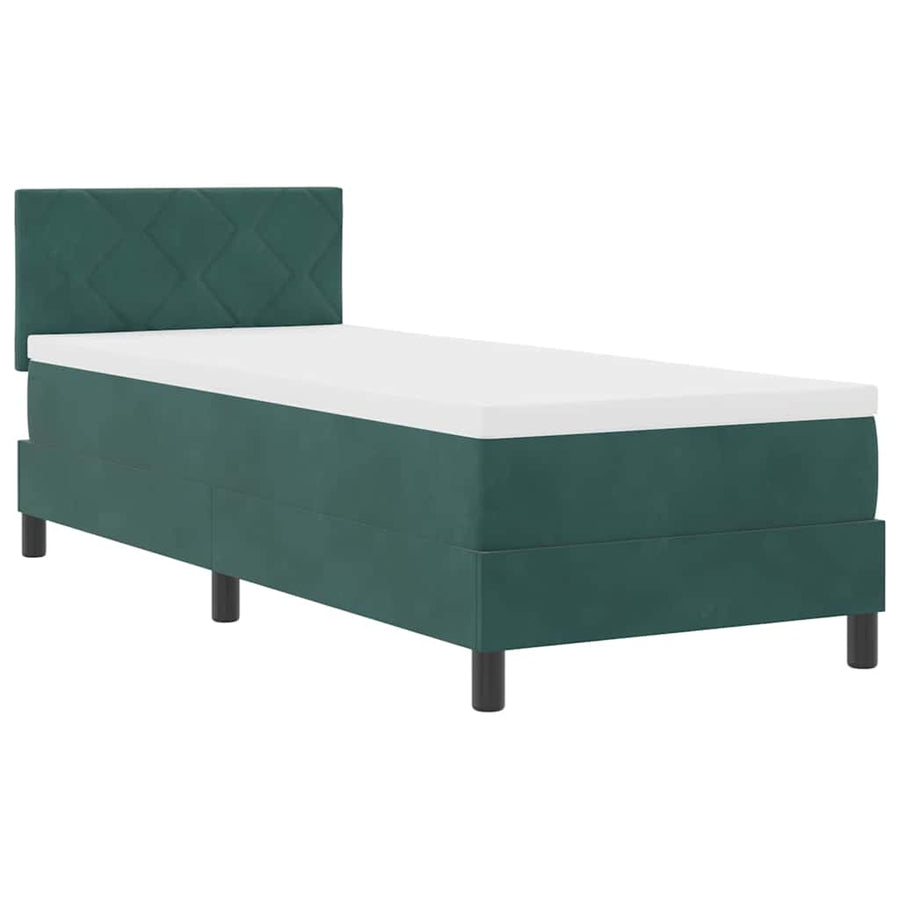 Boxspringbed met matras Donkergroen 80 x 200 cm Fluweel