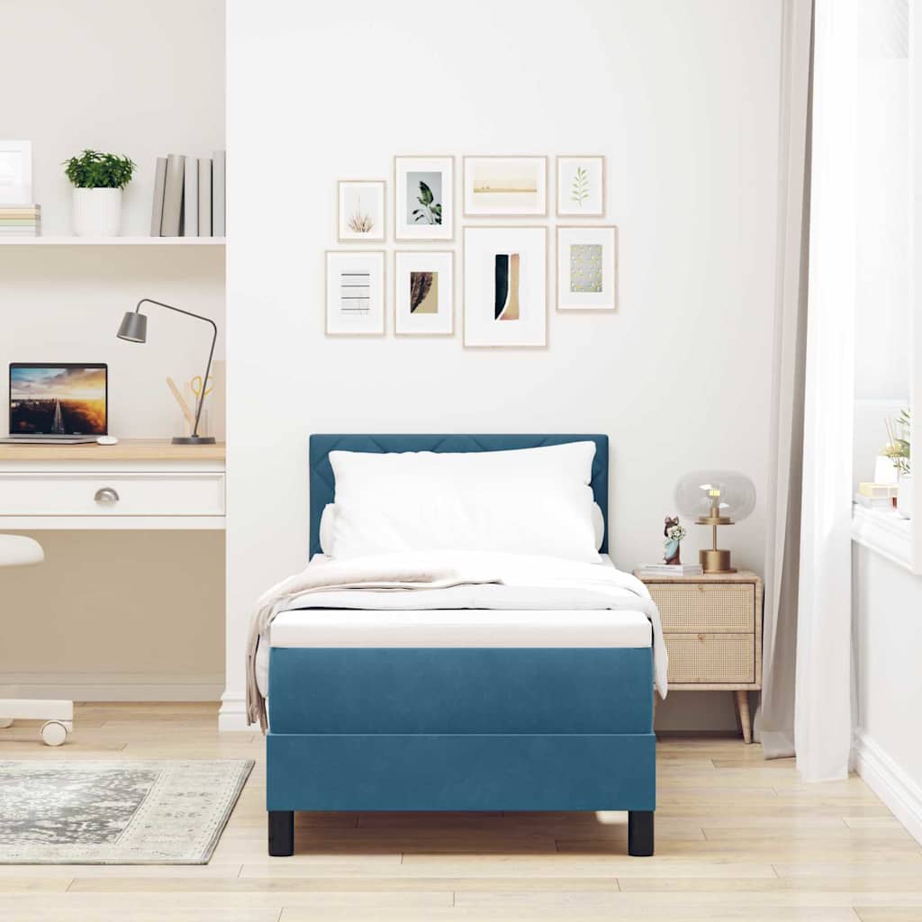 Boxspringbed met matras Donkerblauw 80 x 200 cm Fluweel
